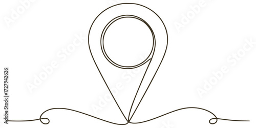 Minimalist location pin icon abstract line art map marker navigation