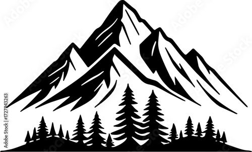 Mountain natural icon illustration