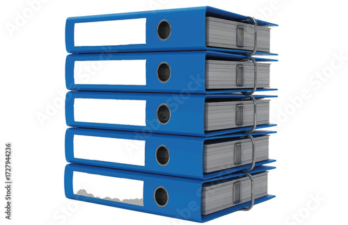 Stacked Blue Binders Organizing Documents and Files for Efficient Office Management and Administrative Tasks