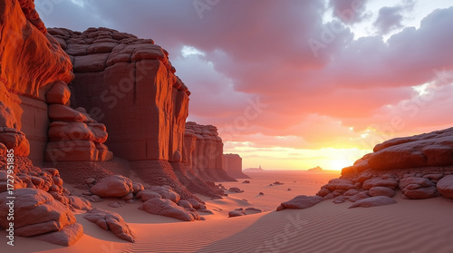Massive desert rock weathered 