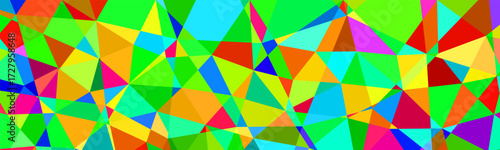 Bright abstract background with multicolored polygon shapes creating a vibrant low poly design.