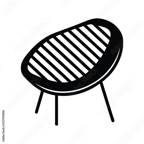 Silhouette of a Barbecue Grill cooking outdoor cooking
