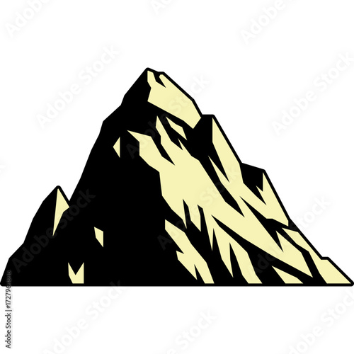 Bold Mountain Silhouette Illustration with Sharp Peaks for Outdoor and Adventure Design