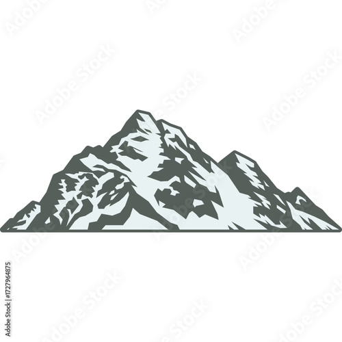 Snowy Mountain Illustration for Outdoor and Adventure Design