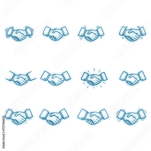 Elegant handshake sketches showcase partnerships, agreements, and business connections