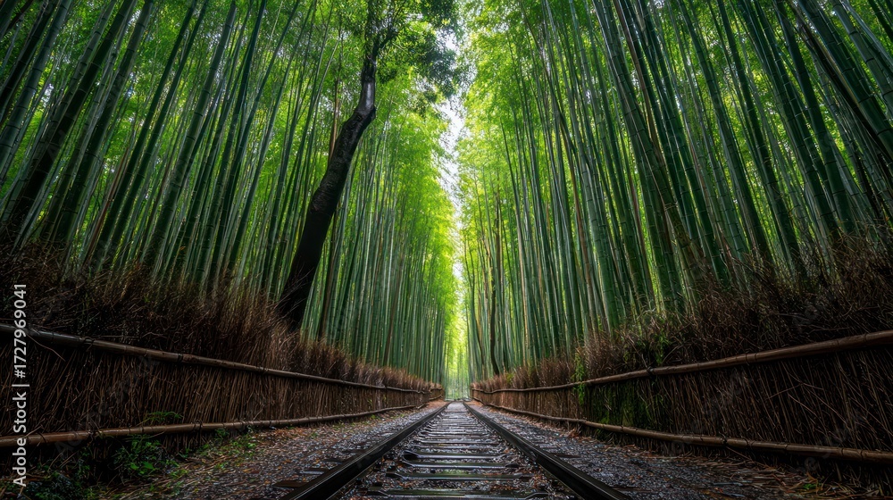 Fototapeta premium Bamboo forest pathway