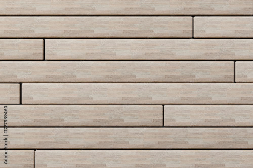 Obraz premium 3d light engineered wood wall planks Background. minimal interior concept. maple boards, linear cladding, wooden paneling for product mockup isolated background. 3d render.