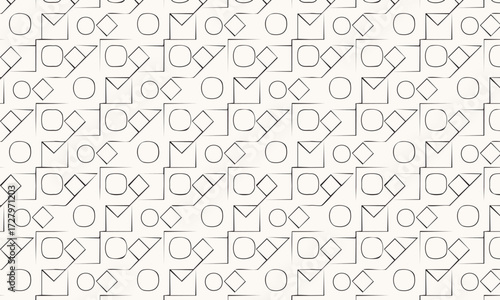 Modern Abstract Geometric Seamless Pattern with Interlocking Shapes