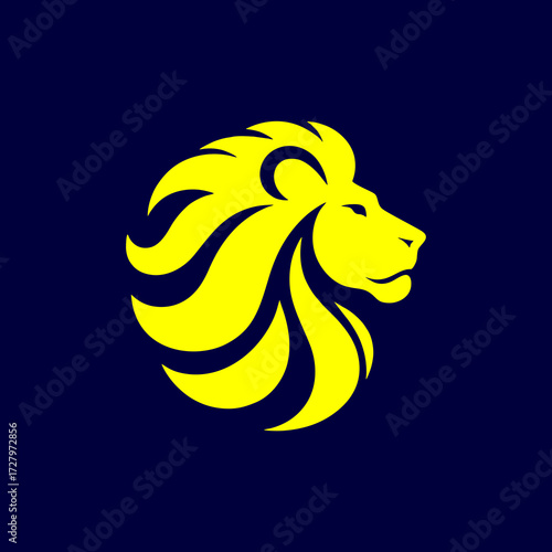 lion head logo design simple modern	
