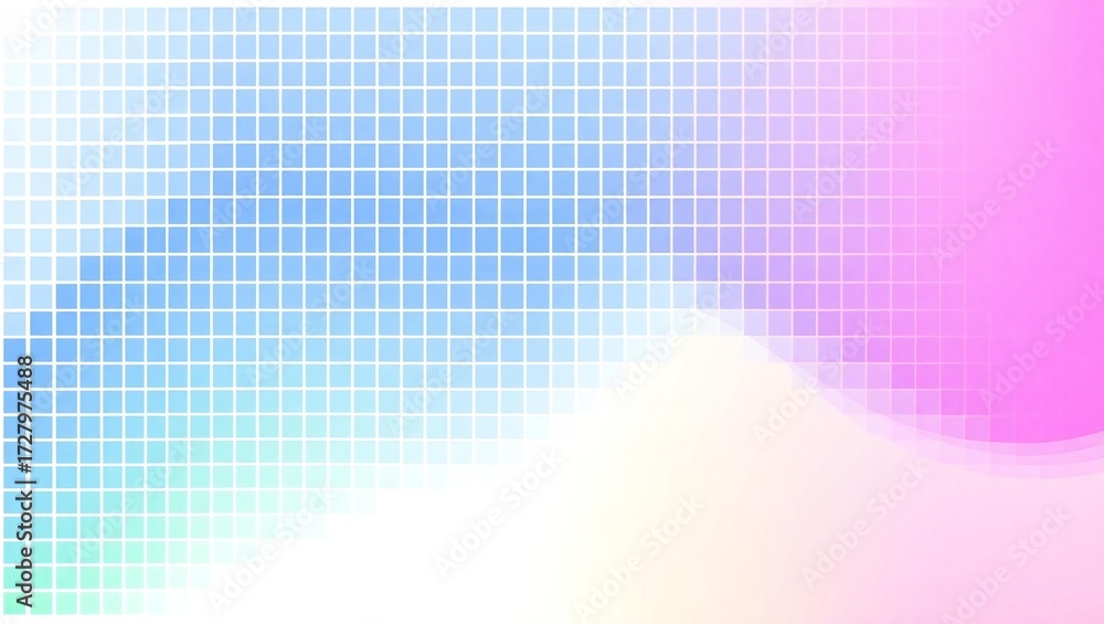 Obraz premium Abstract grid pattern with soft pink and blue gradient background