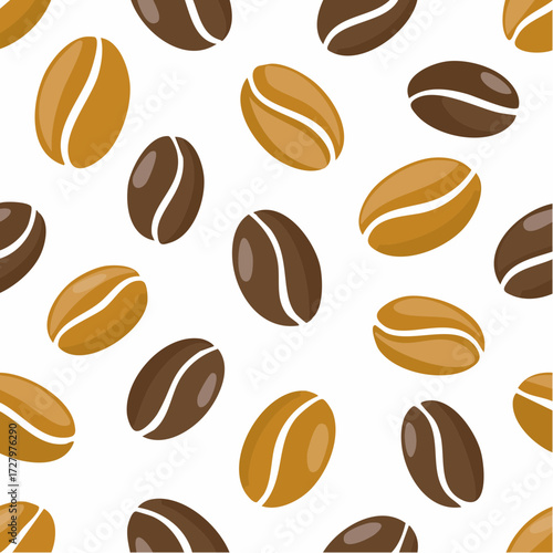 Seamless Coffee Bean Pattern Aromatic Design for Backgrounds and Creative Projects