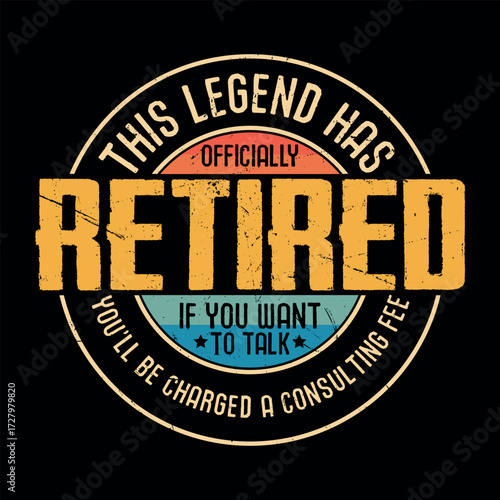Funny Retirement Officially Retro Vintage Retired T-shirt Design
