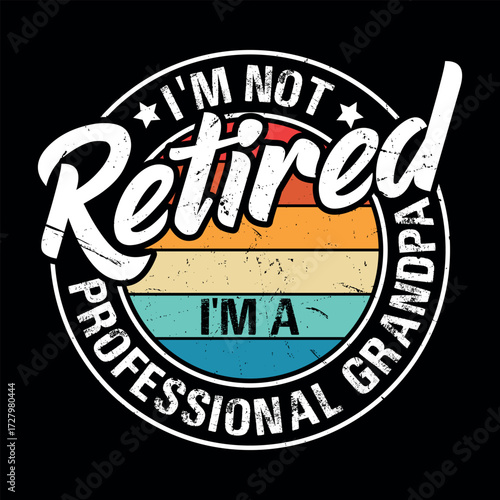 Funny Retirement Officially Retro Vintage Retired T-shirt Design