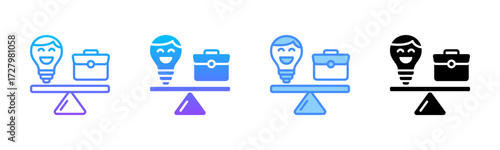 Work Life Balance Multi Style Icon Set