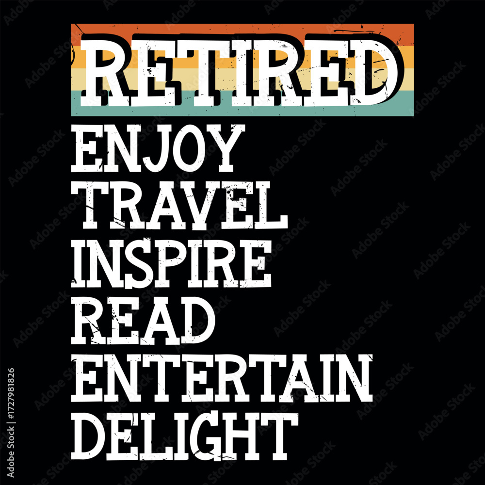 Obraz premium Acronym Retired Funny Vintage Retirement T-shirt Design