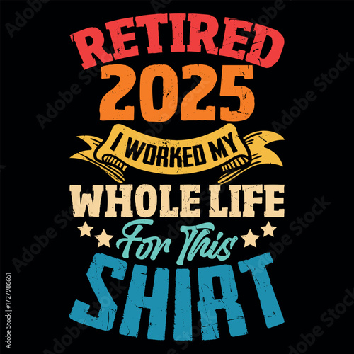 Funny Retirement Officially Retro Vintage Retired T-shirt Design