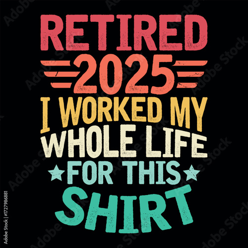 Funny Retirement Officially Retro Vintage Retired T-shirt Design
