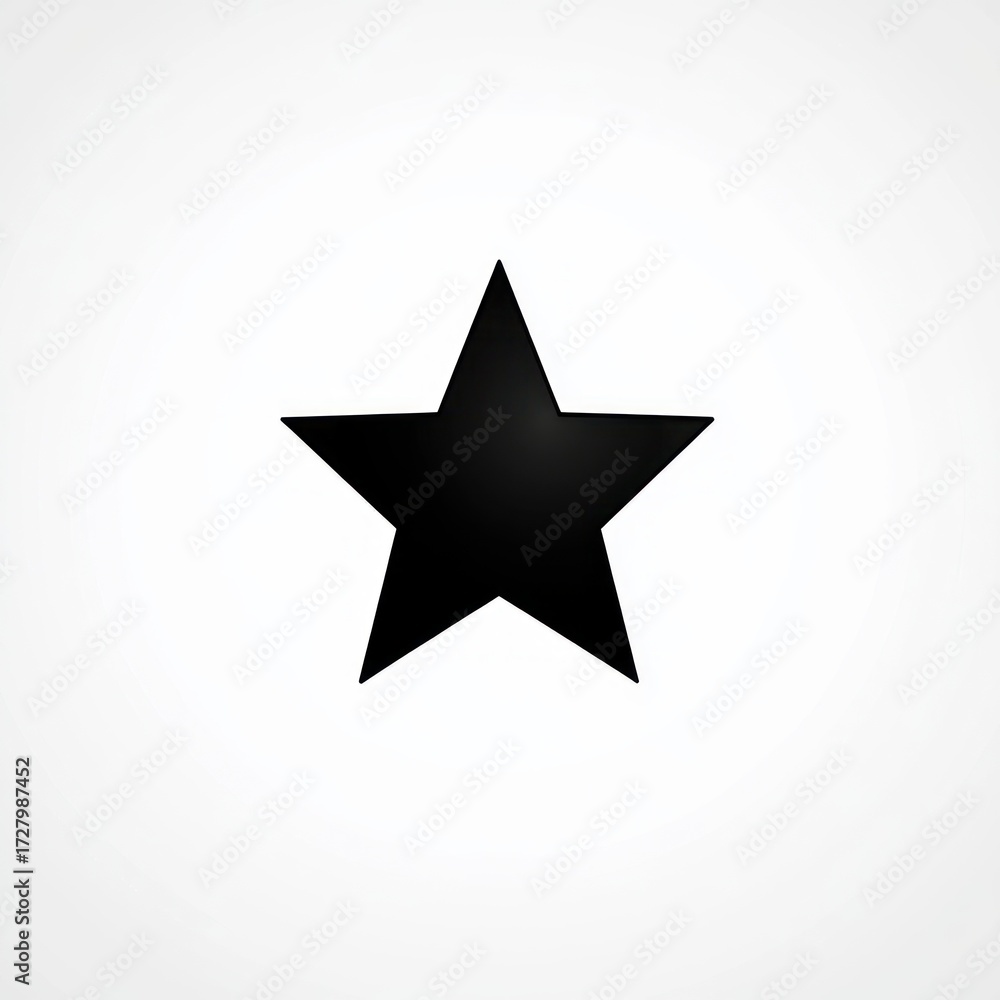 Obraz premium Simple black five-pointed star shape centered on a white background