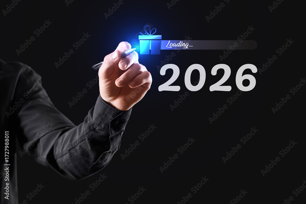 Obraz premium Businessman writing on black background, closeup. Goal concept