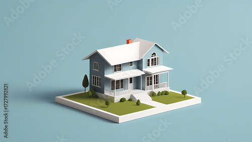 Wallpaper Mural 住宅の模型イラスト Torontodigital.ca