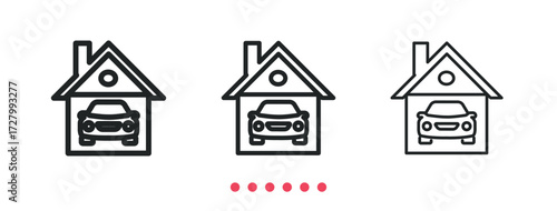 Garage icon. Thin line icon vector