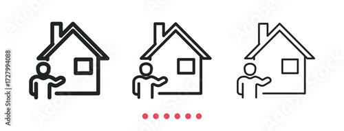Real estate agency icon. Thin line icon vector