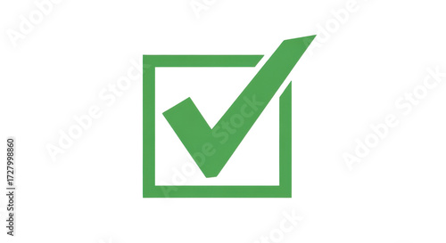 Green check mark in a box isolated PNG with Transparent Background