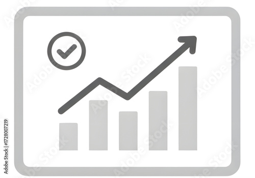 Minimal icon of a goal tracking chart — no background, no shadow PNG