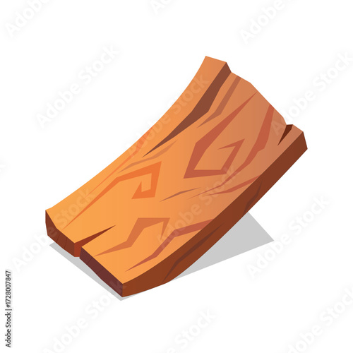 A wooden plank with a natural golden-brown texture. The surface of the wood features unique grain patterns that create a natural and aesthetic impression