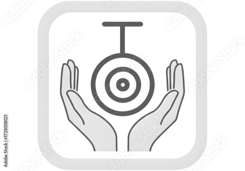 Minimal icon of a Reiki hand symbol — no background, no shadow PNG