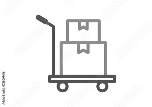  Minimal icon of a moving dolly — no  background, no shadow PNG