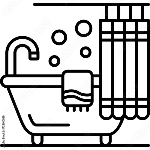 Bath tub Outline Icon
