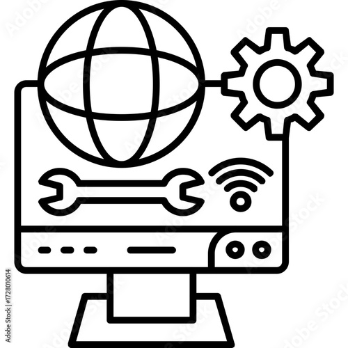 Network Setup Outline Icon