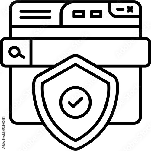 Antivirus Shield Outline Icon