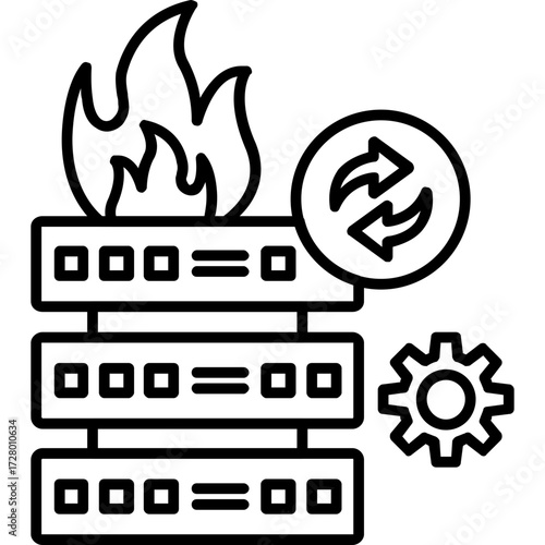Disaster Recovery Outline Icon