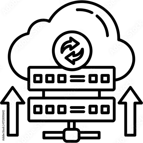 Cloud Backup Outline Icon