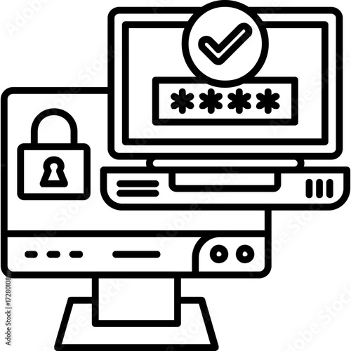 Multi Factor Authentication Outline Icon