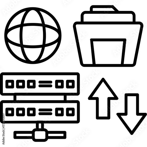 Data Migration Outline Icon