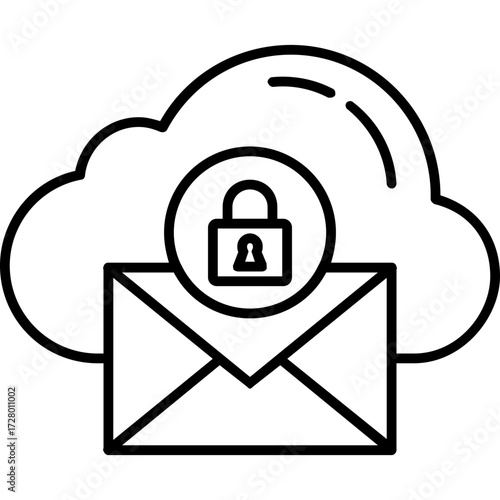 Email Security Outline Icon