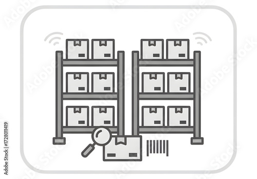 Minimal icon of a smart inventory icon —no  background, no shadow PNG