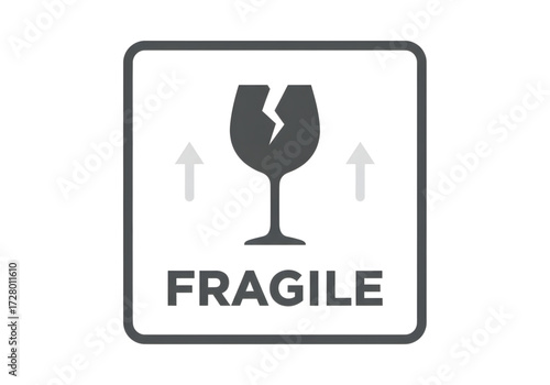 Minimal icon of a fragile package label — no background, no shadow PNG