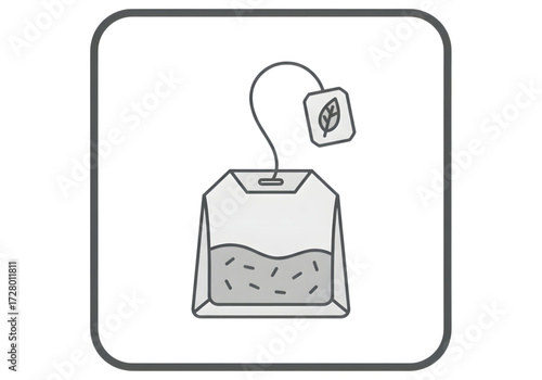  Minimal icon of a herbal tea bag — no  background, no shadow PNG