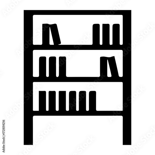 Bookshelf with Books Icon