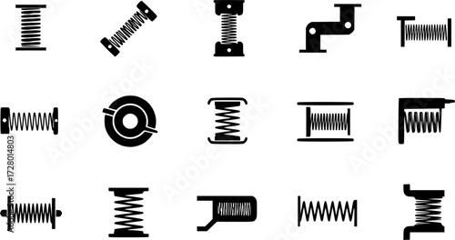 Springs silhouette vector art white background
