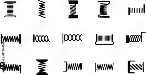 Springs silhouette vector art white background
