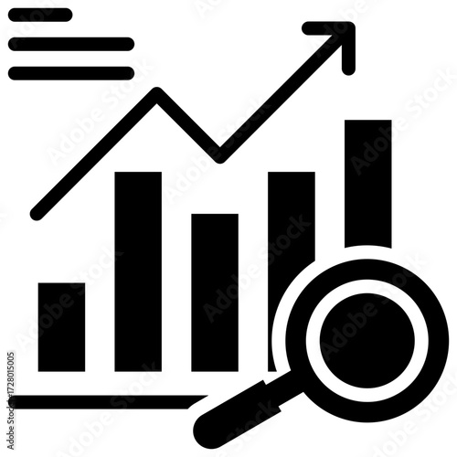 Qualitative analysis icon for market research, website, application, printing, document, poster design, etc