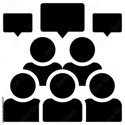 Public opinion icon for market research, website, application, printing, document, poster design, etc