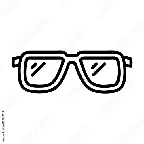 Sunglasses outline icon with transparent lenses  