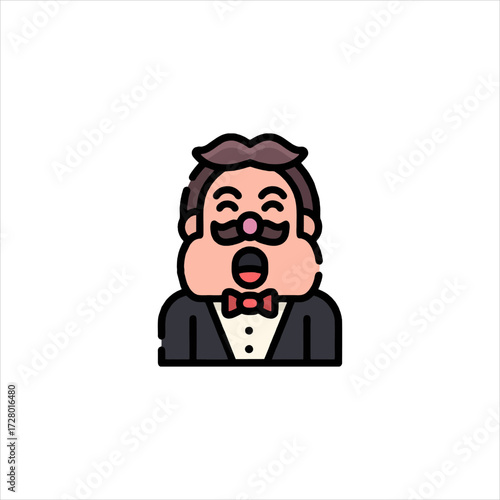 Male Profile with Bow Tie
