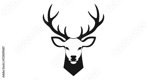 Wallpaper Mural Black and white minimalist stag head logo flat illustration Torontodigital.ca